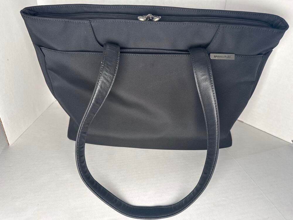Briggs & Riley Travel Tote 07-WB312-0886580-5 Black Nylon Leather Carry On-READ